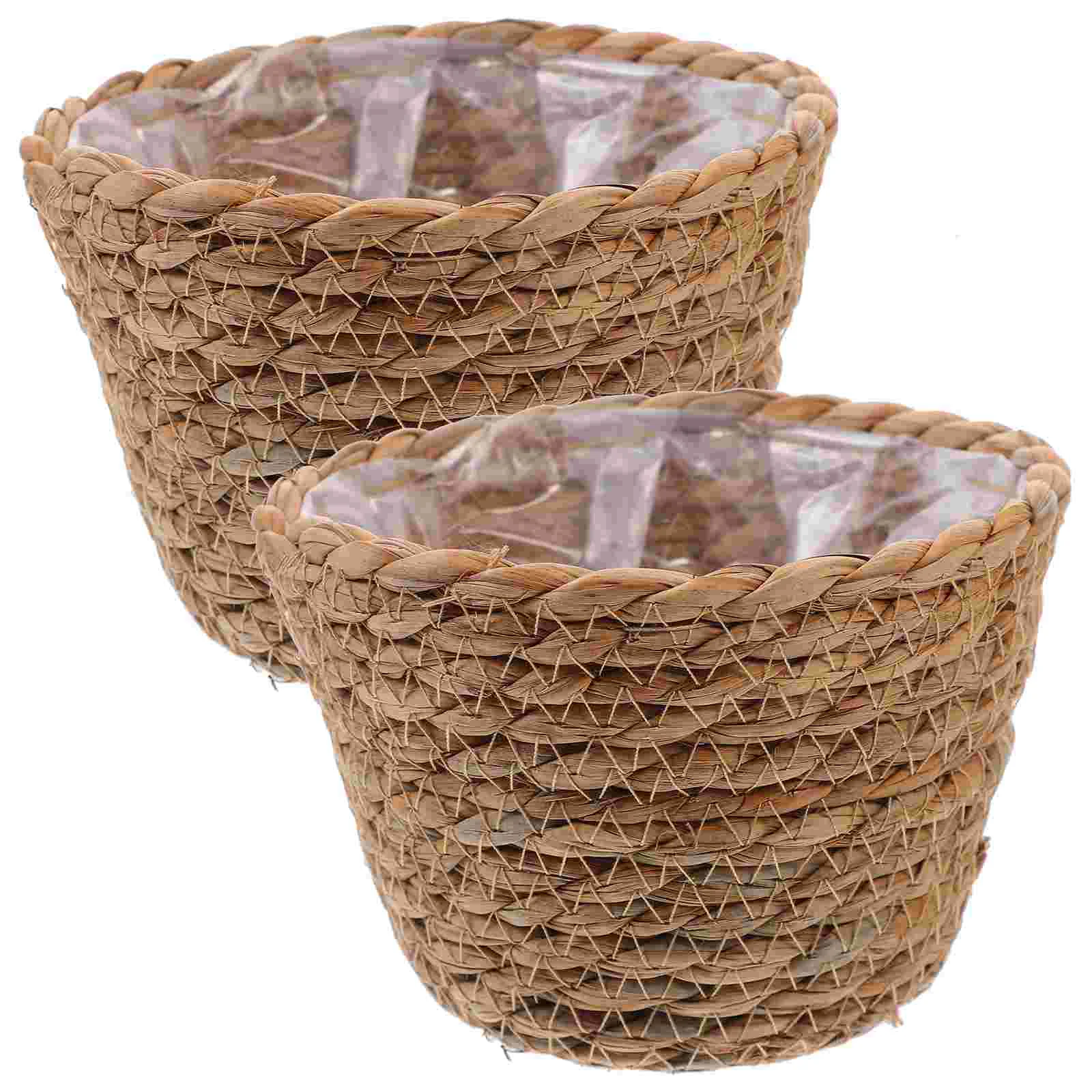 2 Pcs Outdoor Flower Pots Patio Basket Woven Baskets Indoor Planters Plants Hand-made Portable
2 Pcs Outdoor Flower Pots Patio Basket Woven Baskets Indoor Planters Plants Hand-made Portable