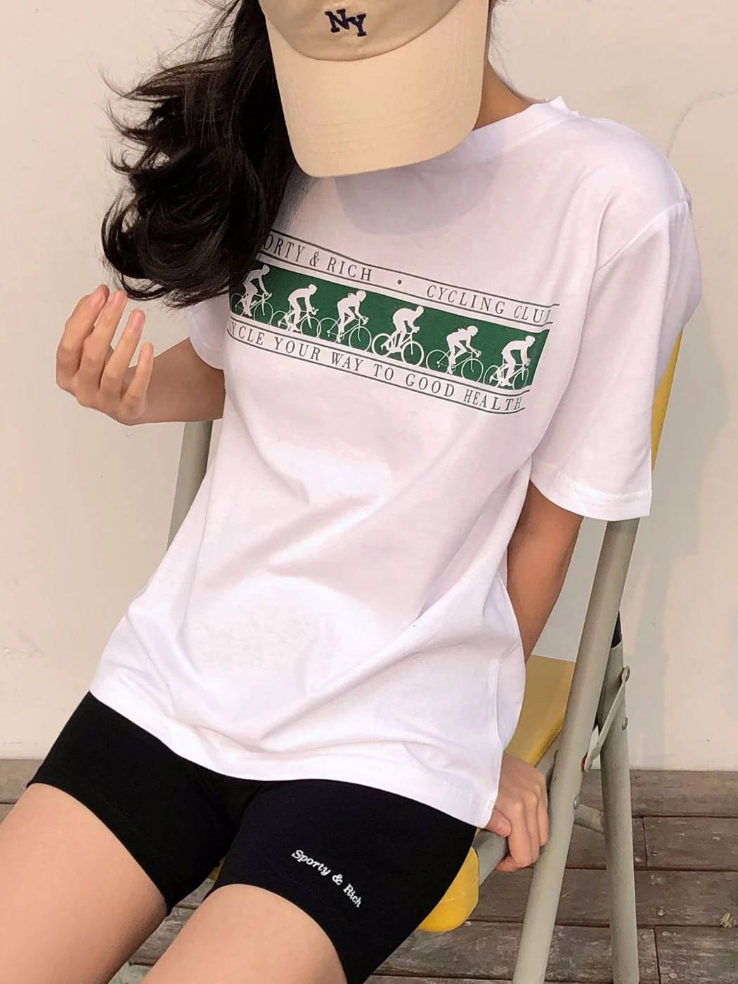 Cycling Pattern Sport T-Shirts Woman Summer White Cotton Cozy Tshirts tshirt Femme Casual Vintage Chic Tee Shirts Tops 2022
Cycling Pattern Sport T-Shirts Woman Summer White Cotton Cozy Tshirts tshirt Femme Casual Vintage Chic Tee Shirts Tops 2022