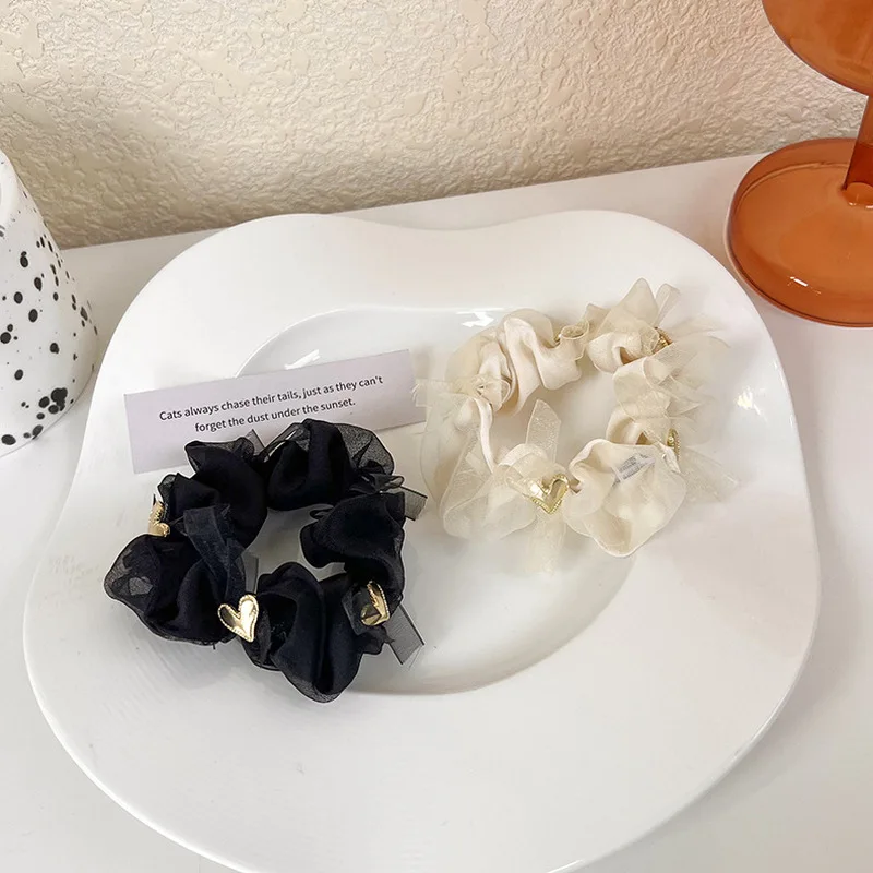 Solid Black Beige Mesh Love Heart Hair Scrunchies for Women Elastic Rubber Bands Hair Ties Accessories Ponytail Holder
Solid Black Beige Mesh Love Heart Hair Scrunchies for Women Elastic Rubber Bands Hair Ties Accessories Ponytail Holder