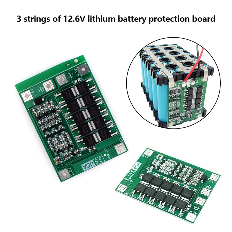 3S 40A Li-ion Lithium Battery Cell Module BMS Protection Board Drill Motor 12.6V with Enhance
3S 40A Li-ion Lithium Battery Cell Module BMS Protection Board Drill Motor 12.6V with Enhance