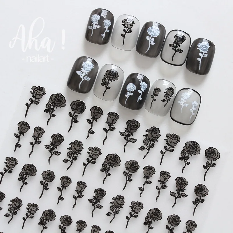 2pcs New craft DIY manicure sticker, semi-transparent French black and white rose flower smoke smudge nail decoration decal
2pcs New craft DIY manicure sticker, semi-transparent French black and white rose flower smoke smudge nail decoration decal
