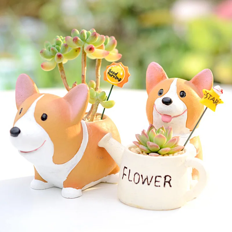 Resin Flower Pots Cute Corgi Plant Pots Flowerpot Flower Succulent Mini 1pc Creative Resin Table Decoration Garden Decorative
Resin Flower Pots Cute Corgi Plant Pots Flowerpot Flower Succulent Mini 1pc Creative Resin Table Decoration Garden Decorative