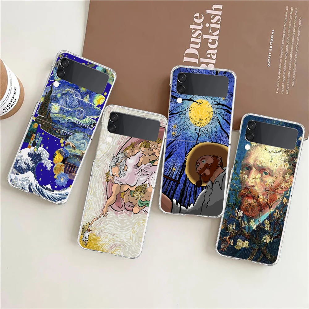 Art Van Gogh Starry Phone Case For Samsung Galaxy Z Flip 3 4 5G Hard Folding PC Shell For Samsung Z Flip3 Transparent Back Cover
Art Van Gogh Starry Phone Case For Samsung Galaxy Z Flip 3 4 5G Hard Folding PC Shell For Samsung Z Flip3 Transparent Back Cover
