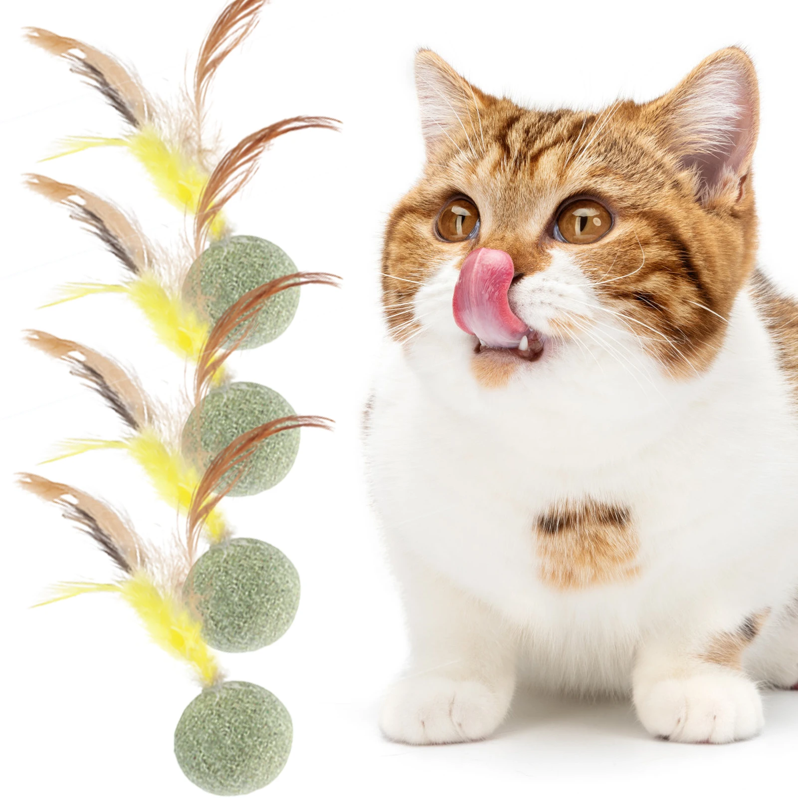 2 Pcs Catnip Wall Ball with 4 Pcs Catnip Ball Toys Rotatable Treats Toys Kitten Playing Toy
2 Pcs Catnip Wall Ball with 4 Pcs Catnip Ball Toys Rotatable Treats Toys Kitten Playing Toy
