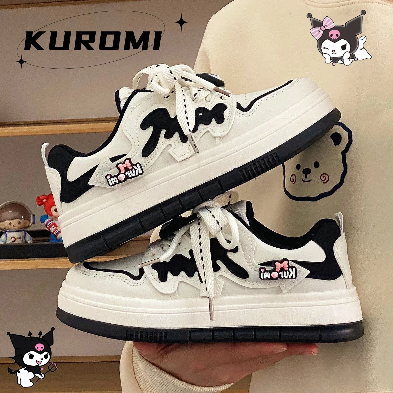 2023 Kuromi Anime Platform White Shoes Kawaii Casual Breathable Sneakers Cartoon Fashion Sports Running Shoes Cute Gift for Girl
2023 Kuromi Anime Platform White Shoes Kawaii Casual Breathable Sneakers Cartoon Fashion Sports Running Shoes Cute Gift for Girl