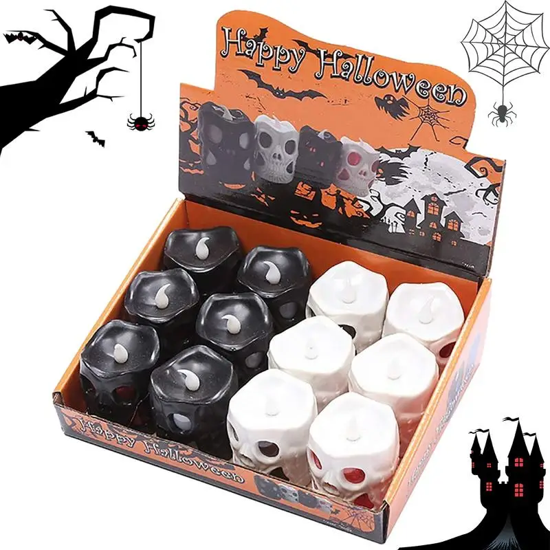 Halloween Flameless Candles Halloween Candle Lights 12Pcs Flameless LED Tea Light Electric Fake Skull Candle Battery Operated
Halloween Flameless Candles Halloween Candle Lights 12Pcs Flameless LED Tea Light Electric Fake Skull Candle Battery Operated