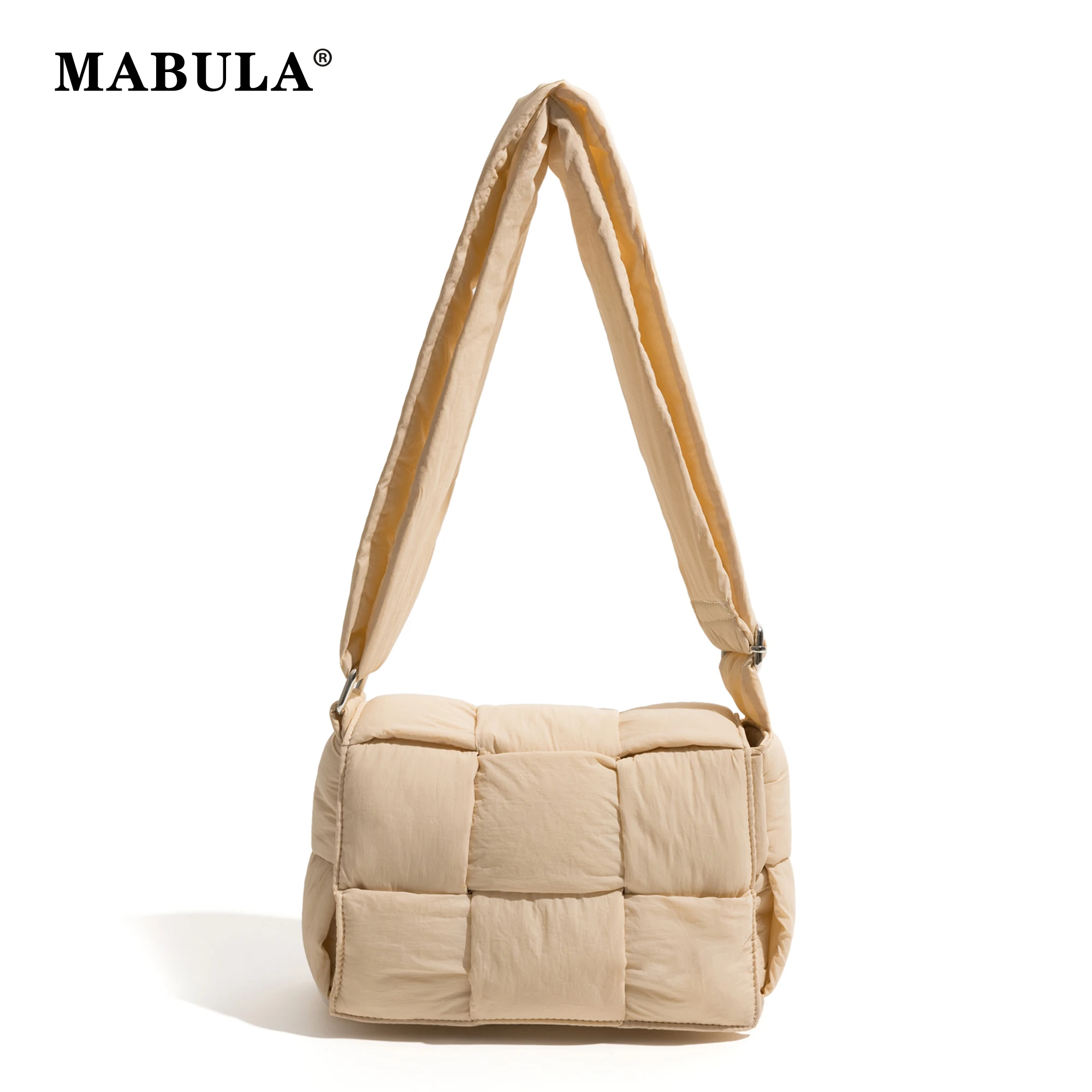 

MABULA Quilted Down Padded Woman's Hobo Purse Puffer Simple Design Female Flap Phone Shoulder Bag Casual Ladies Crossbody Bag