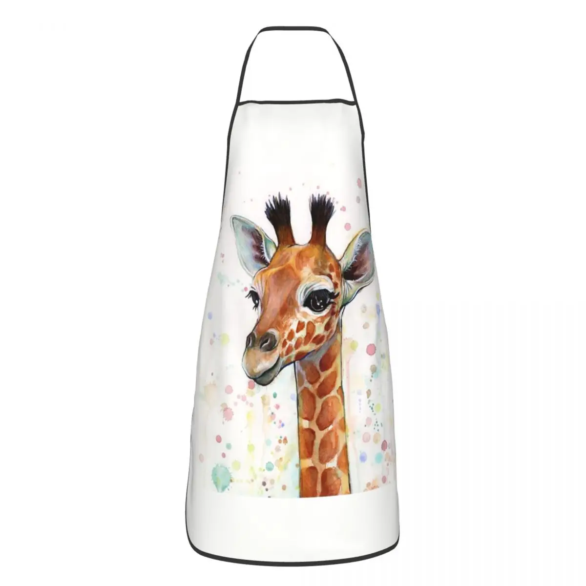 

Baby Giraffe Nursery Art Kitchen Cuisine Aprons Antifouling Pinafore for Adult Chef Cooking Home Cleaning