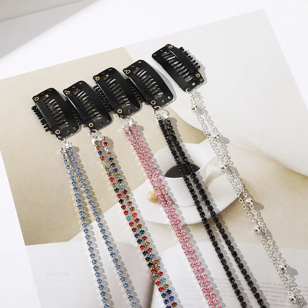 Bling Drill Crystal Tassel Hair Clips Women's Headdress Wedding Diamond Tassel Chain Hairpin Hair Styling Tool Braid Accessories
Bling Drill Crystal Tassel Hair Clips Women's Headdress Wedding Diamond Tassel Chain Hairpin Hair Styling Tool Braid Accessories