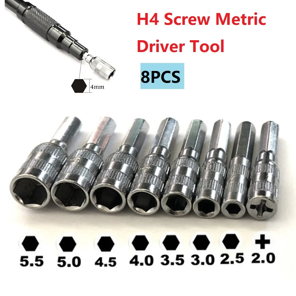 8pcs 6 Point Hex Socket H4 Hex Shank Nut Driver Screw Metric Driver Tool Drill Bit Metal PH2.0 M2.5 3.0 3.5 4.0 4.5 5.0 5.5mm
8pcs 6 Point Hex Socket H4 Hex Shank Nut Driver Screw Metric Driver Tool Drill Bit Metal PH2.0 M2.5 3.0 3.5 4.0 4.5 5.0 5.5mm