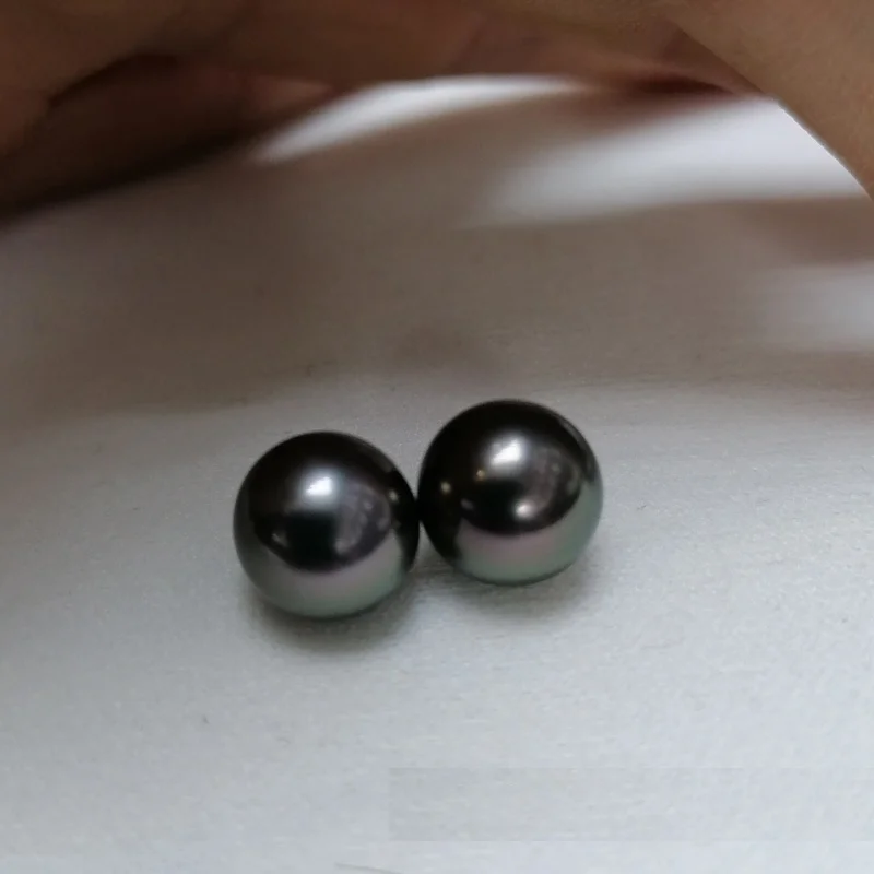 Pair Hige-end Elegant 11-12mm Natural Sea Genuine Black Round Good Luste Loose Pearl Gemstone Diamond Ring 
Pair Hige-end Elegant 11-12mm Natural Sea Genuine Black Round Good Luste Loose Pearl Gemstone Diamond Ring