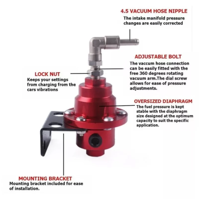 Universal Adjustable Car Fuel Pressure Regulator with Oil Gauge Kit Fuel Booster Improve Power And Save Fuel
Universal Adjustable Car Fuel Pressure Regulator with Oil Gauge Kit Fuel Booster Improve Power And Save Fuel