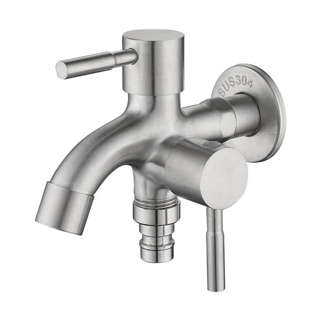 304 Stainless Steel Double Tap Washing Machine Faucet Wall-in Faucet 1 In 2 Out Multifunctional Tap Two Way Tap Bathroom Bibcock
304 Stainless Steel Double Tap Washing Machine Faucet Wall-in Faucet 1 In 2 Out Multifunctional Tap Two Way Tap Bathroom Bibcock