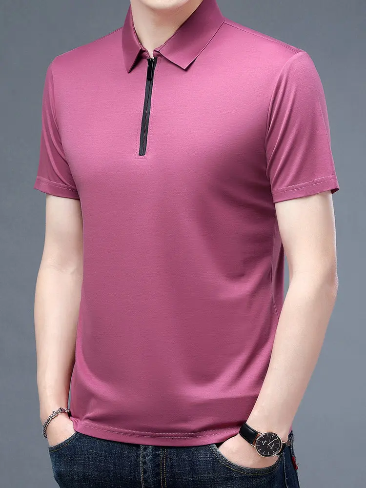 Men Smart Casual Polo Shirts White Blue Red Black Yellow Plain Color Turn Down Collar Quarter-Zip Top Male Summer Clothes 2022
Men Smart Casual Polo Shirts White Blue Red Black Yellow Plain Color Turn Down Collar Quarter-Zip Top Male Summer Clothes 2022