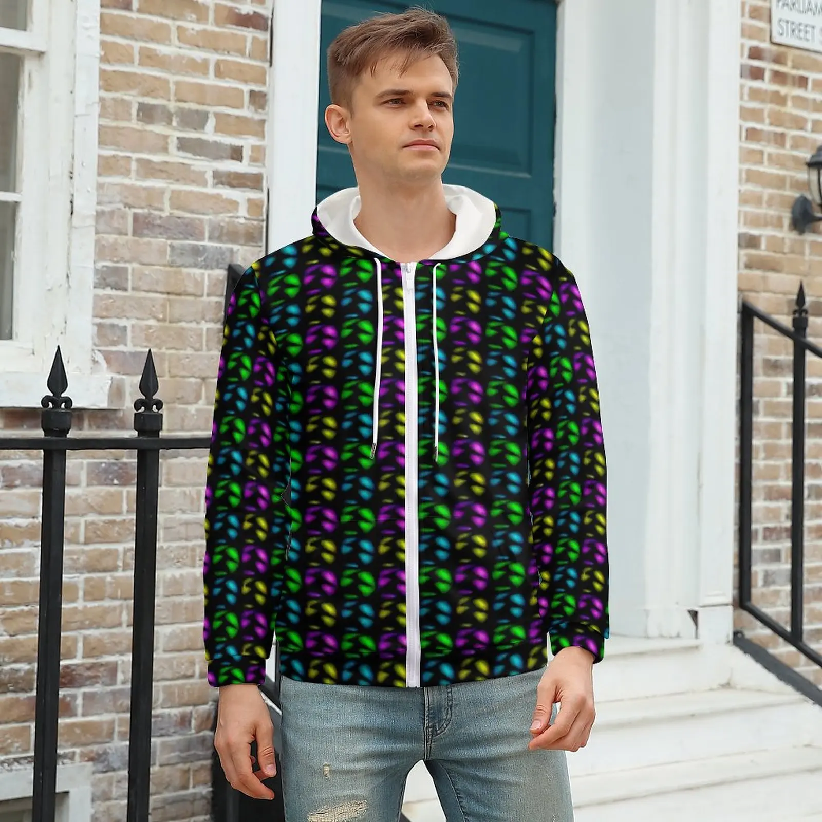Colorful Beads Hoodie Dot Print Winter Hoodies Streetwear For Men Zip Up Hoodie For Men Plus Size XXXL
Colorful Beads Hoodie Dot Print Winter Hoodies Streetwear For Men Zip Up Hoodie For Men Plus Size XXXL
