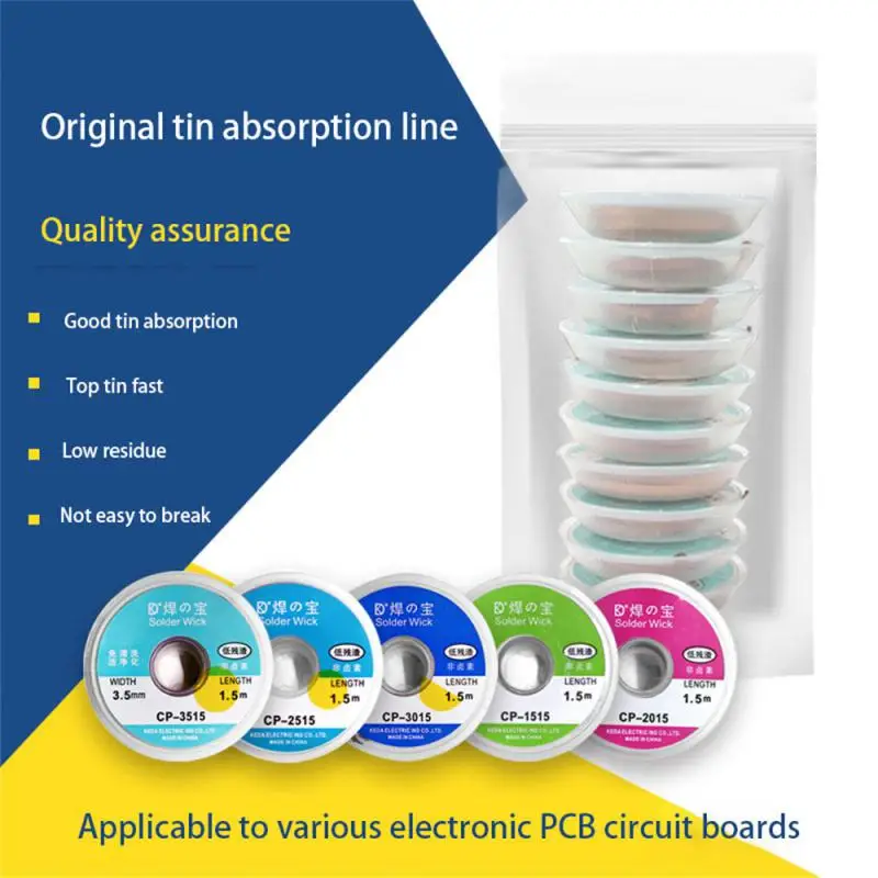 

Tin Suctio Desoldering Braid Solder Remover Wick BGA Soldering Wire Tin Absorption Line CP-1515/2015/2515/3015/3515