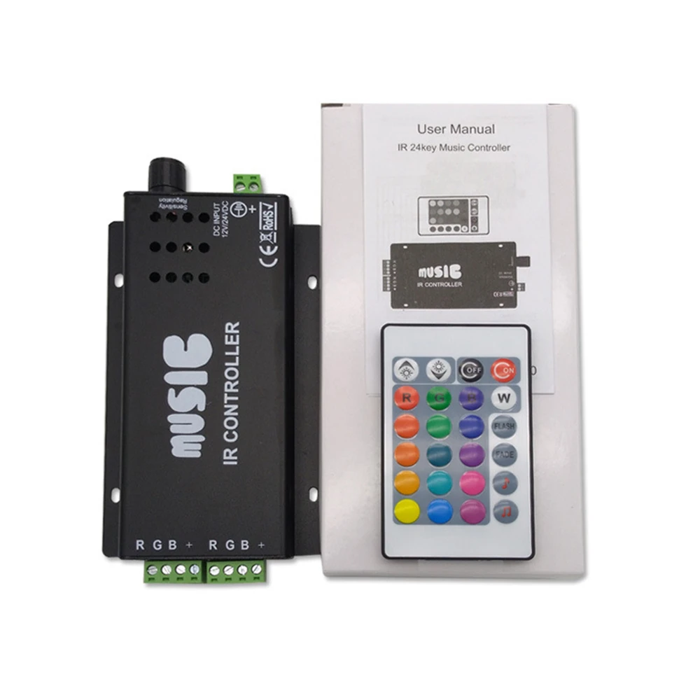 24 Keys IR Bluetooth Music WIFI voice control Controller Dimmer LED Lights IR Remote USB DC5V-24V For RGB Christmas LED Strip
24 Keys IR Bluetooth Music WIFI voice control Controller Dimmer LED Lights IR Remote USB DC5V-24V For RGB Christmas LED Strip