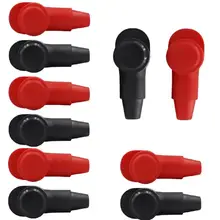 10 Pcs Silicone Terminal Covers Car Battery Pile Head Protective Caps Battery Flame Retardant Insulation Sheath Car Accessories