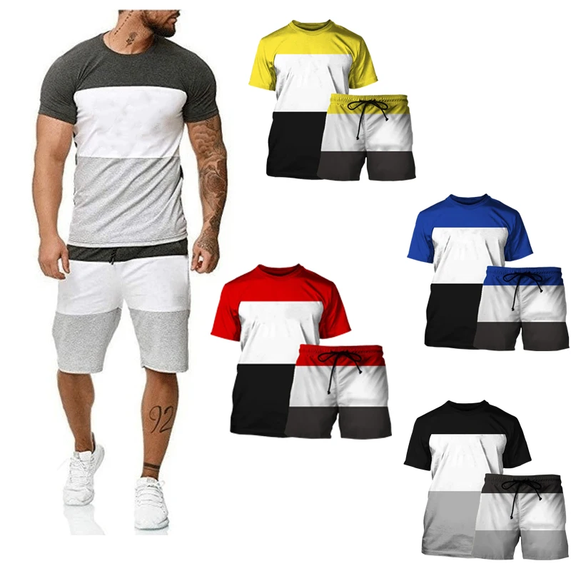 Sweatsuits with Shorts +T-Shirt Patchwork Man Summer Sets Outfit Sports Fitness Training Male
Sweatsuits with Shorts +T-Shirt Patchwork Man Summer Sets Outfit Sports Fitness Training Male