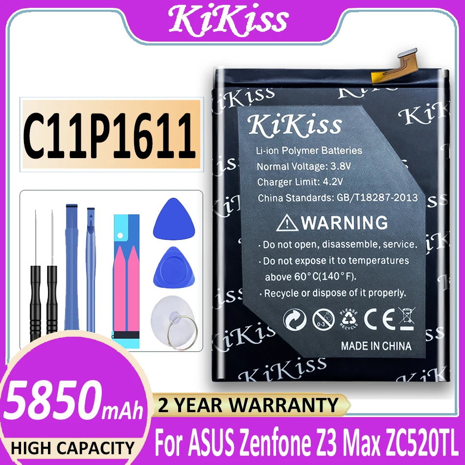 Battery For ASUS Zenfone 3 Max Z3 Max ZC520TL X008DB 3 X008 X008D Z01B High Capacity C11P1611 5850mAh +Tools
Battery For ASUS Zenfone 3 Max Z3 Max ZC520TL X008DB 3 X008 X008D Z01B High Capacity C11P1611 5850mAh +Tools
