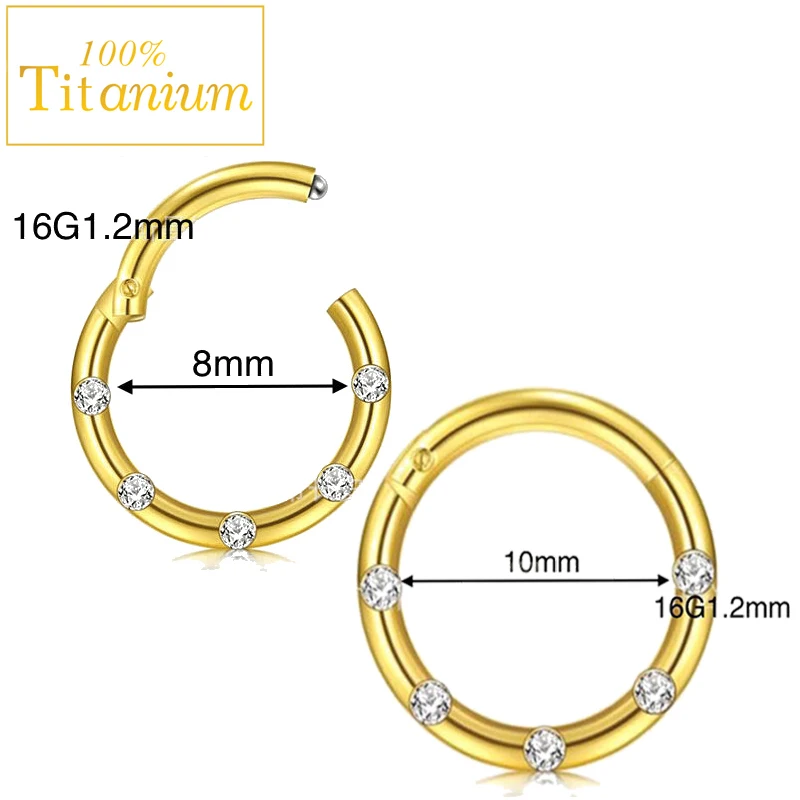 G23 Titanium 16G Septum Clicker Nose Rings Hinged Segment Earrings Ear Helix Daith Tragus Cartilage Piercing Hoop Body Jewelry
G23 Titanium 16G Septum Clicker Nose Rings Hinged Segment Earrings Ear Helix Daith Tragus Cartilage Piercing Hoop Body Jewelry