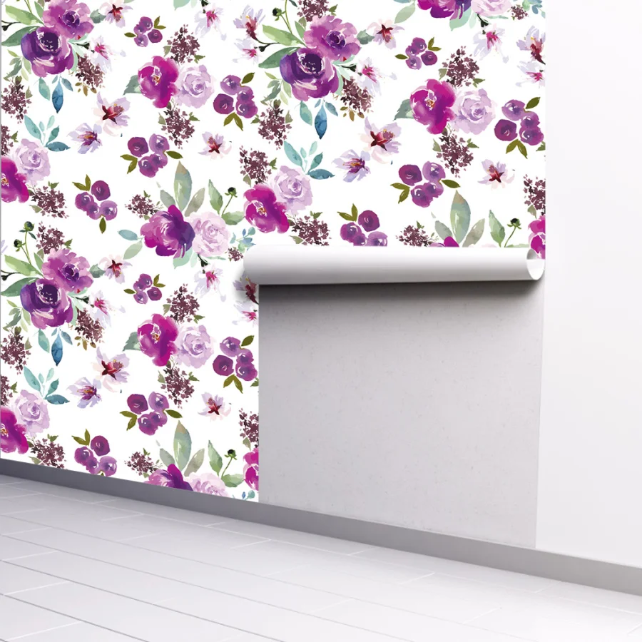 Self Adhesive Plant Leaf Purple Flowers Wallpaper Removable Paper For Living room Decorations Wall Mural Wallpaper 45CM Width
Self Adhesive Plant Leaf Purple Flowers Wallpaper Removable Paper For Living room Decorations Wall Mural Wallpaper 45CM Width