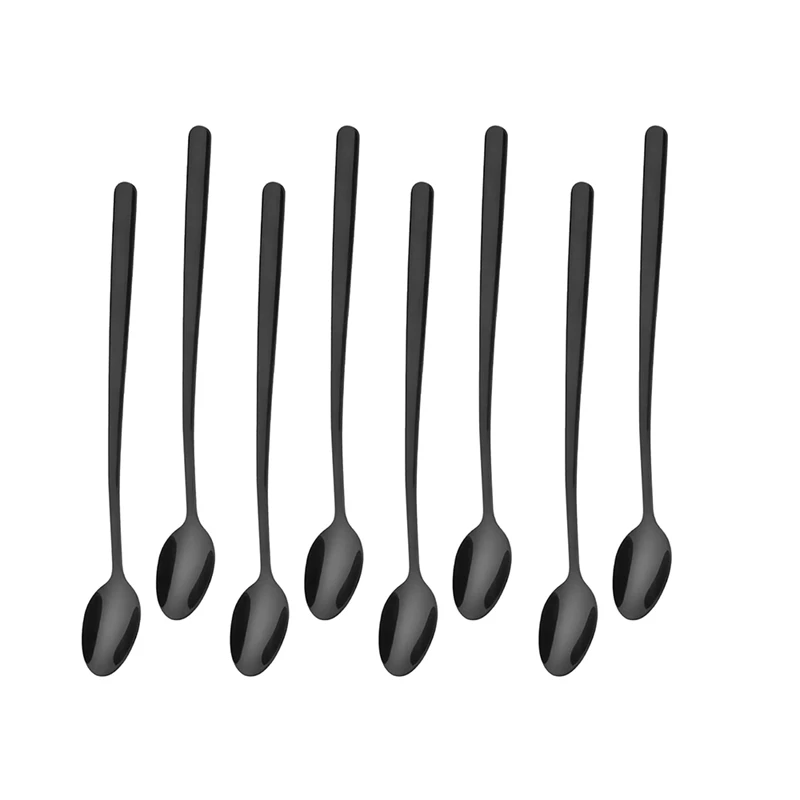 8 Ice Cream Spoons Long Drink Spoons Stainless Steel Black 304 Stainless Steel Ice Cream Balls, 22 Cm Long
8 Ice Cream Spoons Long Drink Spoons Stainless Steel Black 304 Stainless Steel Ice Cream Balls, 22 Cm Long