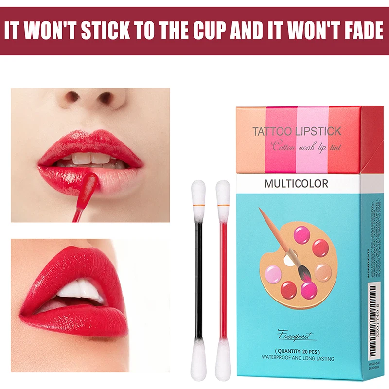 20pcs Cigarette Cotton Swab Lipstick Tattoo Lipstick Non-Stick Long-Lasting Waterproof and Kiss-proof Lip Durable Lip Stain Set
20pcs Cigarette Cotton Swab Lipstick Tattoo Lipstick Non-Stick Long-Lasting Waterproof and Kiss-proof Lip Durable Lip Stain Set