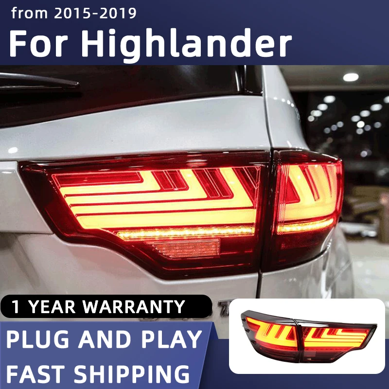 Car Styling Taillights for Highlander LED Tail Light 2015-2019 Highlander Tail Lamp DRL Rear Turn Signal Automotive Accessories
Car Styling Taillights for Highlander LED Tail Light 2015-2019 Highlander Tail Lamp DRL Rear Turn Signal Automotive Accessories