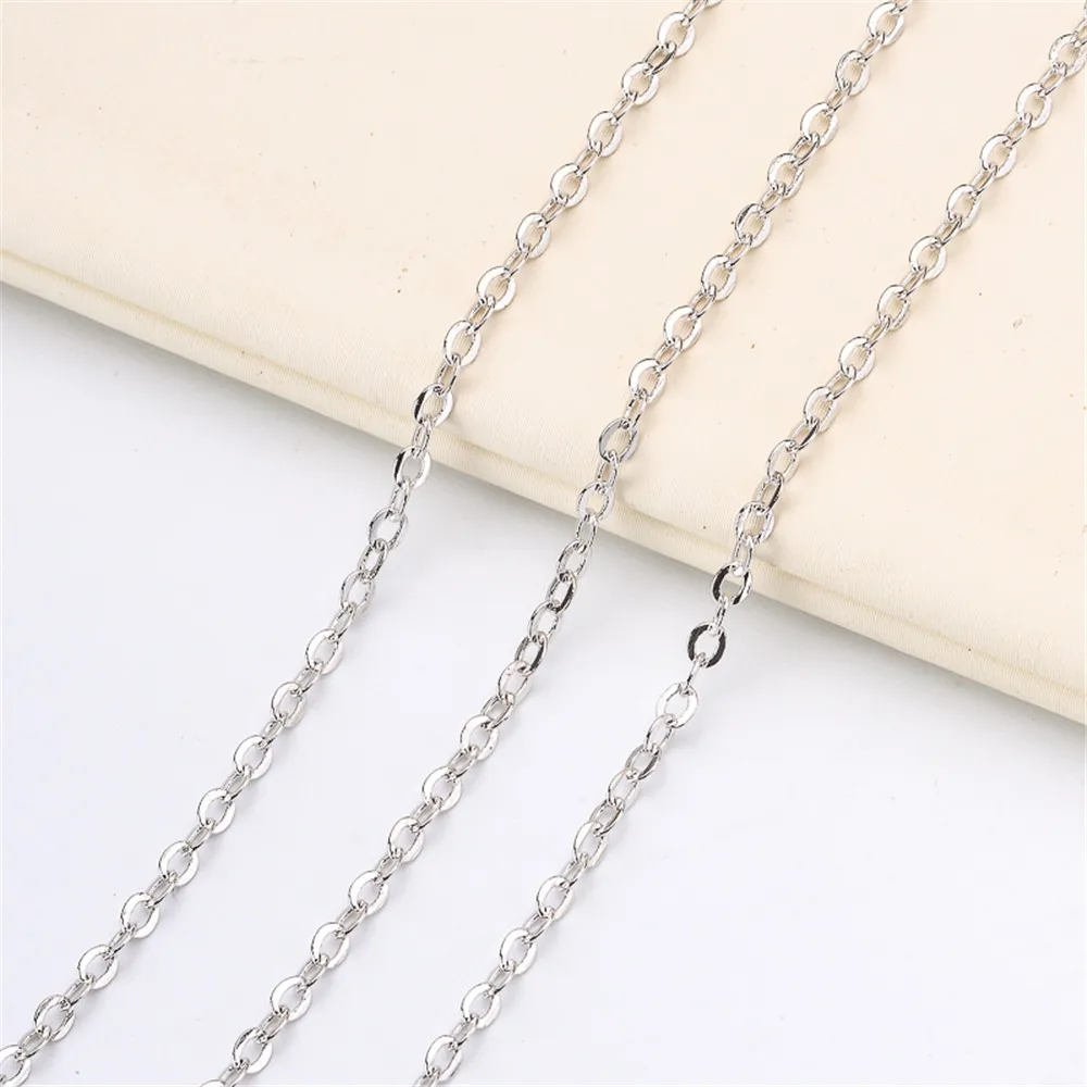 DIY pearl accessories 925 silver necklace O chain plated platinum fashion chain 45 cm thick style chain
DIY pearl accessories 925 silver necklace O chain plated platinum fashion chain 45 cm thick style chain