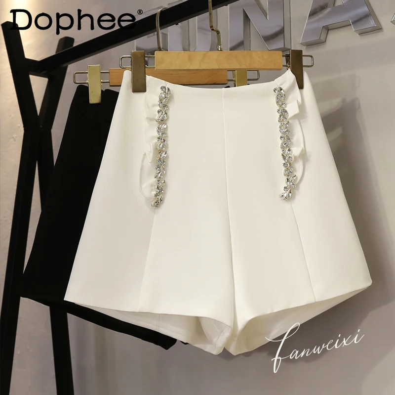 Новинка 2022, летние Костюмные шорты для женщин, корейские изысканные стразы с деревянными ушками, с завышенной талией, трапециевидные широки... 
Новинка 2022, летние Костюмные шорты для женщин, корейские изысканные стразы с деревянными ушками, с завышенной талией, трапециевидные широки...