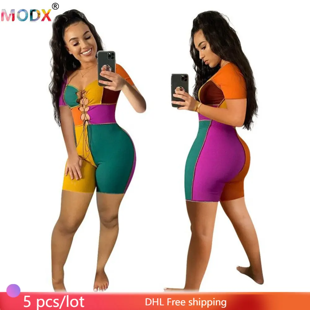5 Pcs Bulk Wholesale Women Patchwork Playsuit Sexy Hollow Out Bandage Cleavage Rompers Summer Ladies Stylish Short Jumpsuit 9885
5 Pcs Bulk Wholesale Women Patchwork Playsuit Sexy Hollow Out Bandage Cleavage Rompers Summer Ladies Stylish Short Jumpsuit 9885