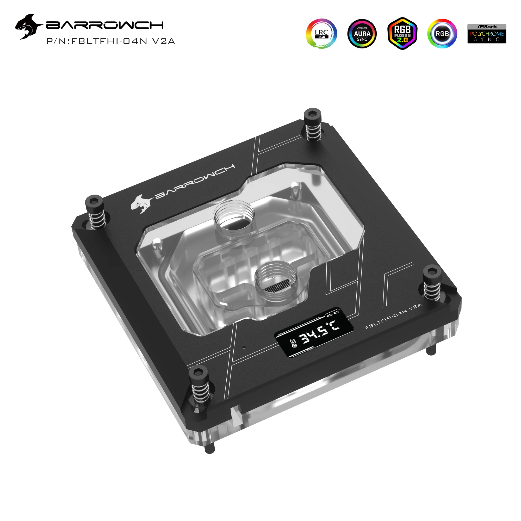 Barrowch GPU Water Block For INTEL115xLGA1200/1700/x99/x299 platform TFT Digital display 5V ARGB 3PIN AURA SYNC FBLTFHI-04N V2A
Barrowch GPU Water Block For INTEL115xLGA1200/1700/x99/x299 platform TFT Digital display 5V ARGB 3PIN AURA SYNC FBLTFHI-04N V2A