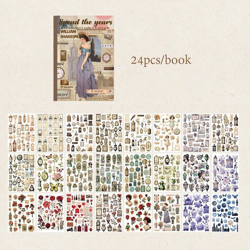 Mr. Paper 4 вида 24 шт./упак. Yuezhen ностальгическая серия оригинальных наклеек в стиле ретро Милая поделка 
Mr. Paper 4 вида 24 шт./упак. Yuezhen ностальгическая серия оригинальных наклеек в стиле ретро Милая поделка