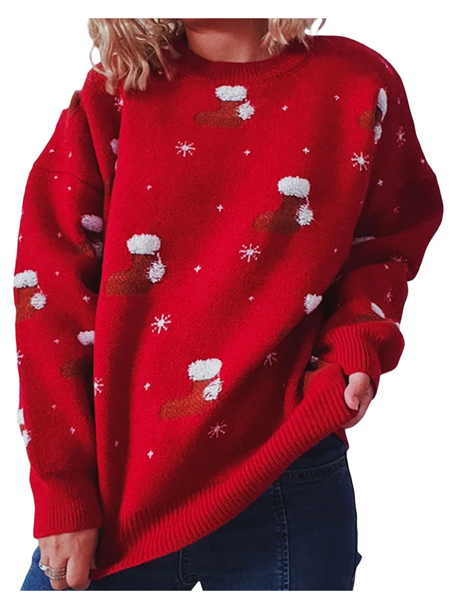 Women s Christmas Sweater Tree Elk Patterns Crew Neck Long Sleeve Merry Xmas Knit Sweaters for Ladies
Women s Christmas Sweater Tree Elk Patterns Crew Neck Long Sleeve Merry Xmas Knit Sweaters for Ladies
