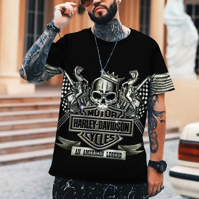 

Cruel Skull 3D Printing Pattern Men's T-shirt Street Cool Style Lycra Polyester Material 2022 Brand Clothing Super Large Size