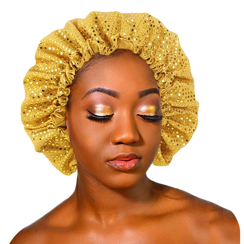 Fashion Women Shiny Sequins Satin Lined Round Sleep Hat Bling Bling Elastic Turban Night Cap
Fashion Women Shiny Sequins Satin Lined Round Sleep Hat Bling Bling Elastic Turban Night Cap