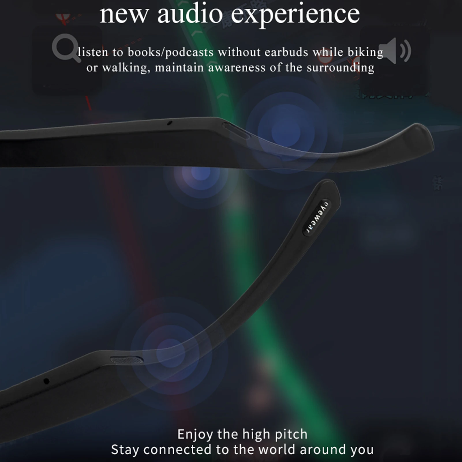 Wireless BT5.0 Smart Glasses Calling Audio Music Earphone Intelligent High-tech Outdoor Sunglasses Compatible for IOS Android
Wireless BT5.0 Smart Glasses Calling Audio Music Earphone Intelligent High-tech Outdoor Sunglasses Compatible for IOS Android