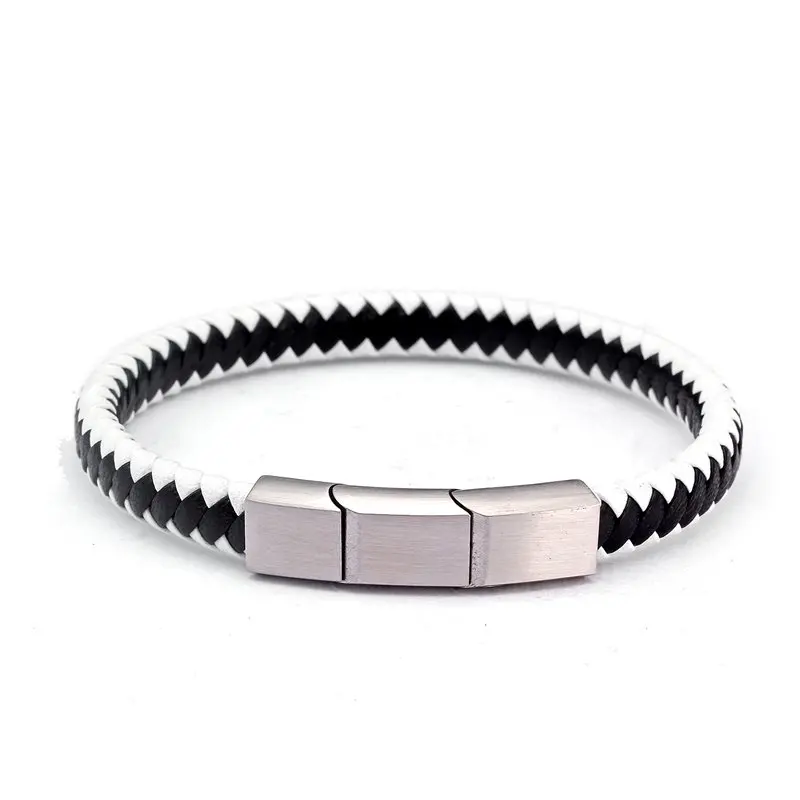 Sporty Design Stainless Steel Magnet Male Charm Bracelets Trendy Chain Link Braided Genuine Leather Men Women Bracelets
Sporty Design Stainless Steel Magnet Male Charm Bracelets Trendy Chain Link Braided Genuine Leather Men Women Bracelets