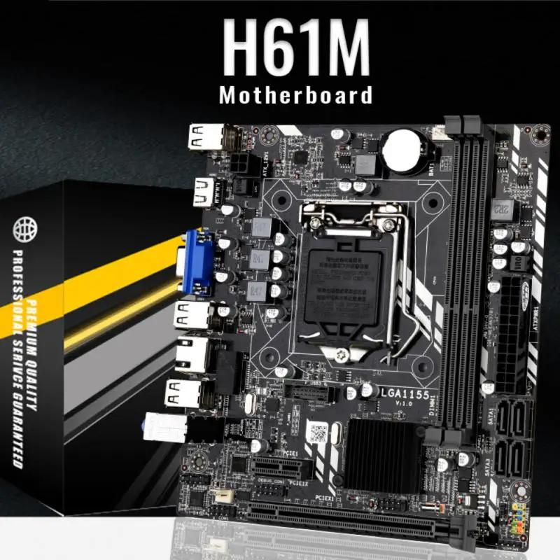 

H61M Motherboard LGA1155 DDR3 M-ATX Intel Motherboards For LGA 1155 Core I3 I5 I7 Series 2nd 3rd Generation Processors Set