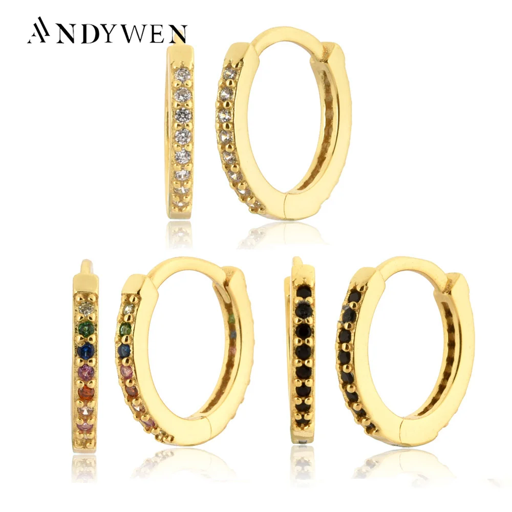 ANDYWEN 925 Sterling Silver 9.3mm Rainbow Colorful Huggies Circle Hoops Earring Pendiente Ohrringe 2020 Rock Punk High Jewelry 
ANDYWEN 925 Sterling Silver 9.3mm Rainbow Colorful Huggies Circle Hoops Earring Pendiente Ohrringe 2020 Rock Punk High Jewelry