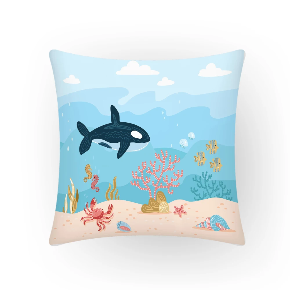 Pillowcase Art Modern Home Decoration Gift Cartoon Sofa Whales Velvet Cushion Cover Simple Nordic Marine Animals Cute E2259
Pillowcase Art Modern Home Decoration Gift Cartoon Sofa Whales Velvet Cushion Cover Simple Nordic Marine Animals Cute E2259