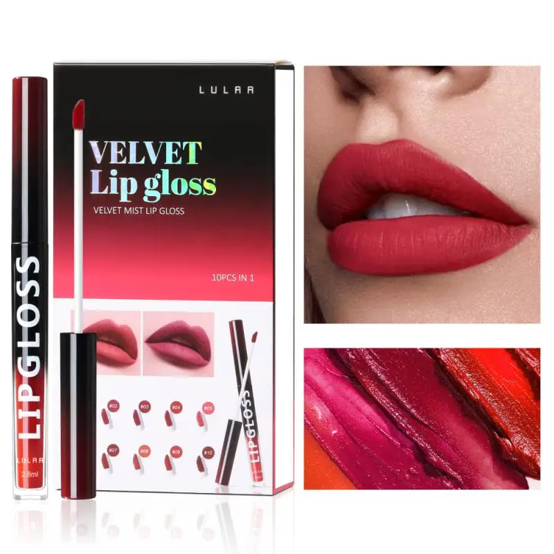 LULAA Lip Glaze Velvet Matte Lipstick Non-marking Waterproof Long Lasting High Color Rendering Lip Gloss Korean Cosmetics
LULAA Lip Glaze Velvet Matte Lipstick Non-marking Waterproof Long Lasting High Color Rendering Lip Gloss Korean Cosmetics