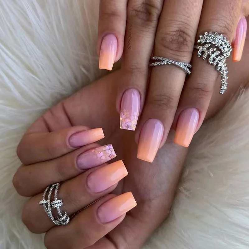 24pcs False Nail Full Cover Fake Nail Elegant Pink Gradient Glitter French Short Nails Coffin Short False Nail Press On Nails
24pcs False Nail Full Cover Fake Nail Elegant Pink Gradient Glitter French Short Nails Coffin Short False Nail Press On Nails