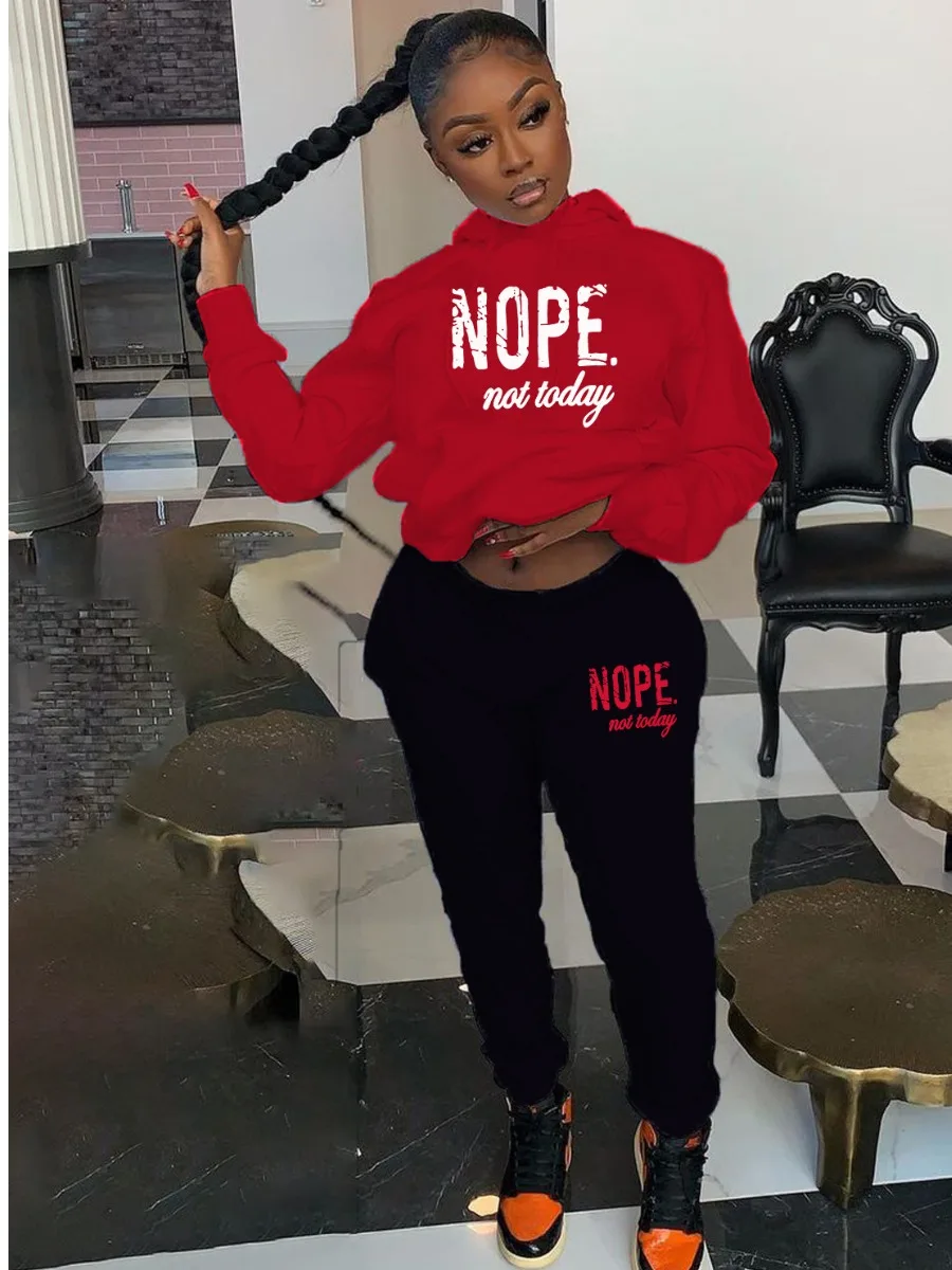 LW Autumn Winter Hoodies 2 Two Piece Sets Tracksuit Women Sets Letter Slogan Graphic Pocket Design Sportswear Sweatsuit Outfits
LW Autumn Winter Hoodies 2 Two Piece Sets Tracksuit Women Sets Letter Slogan Graphic Pocket Design Sportswear Sweatsuit Outfits