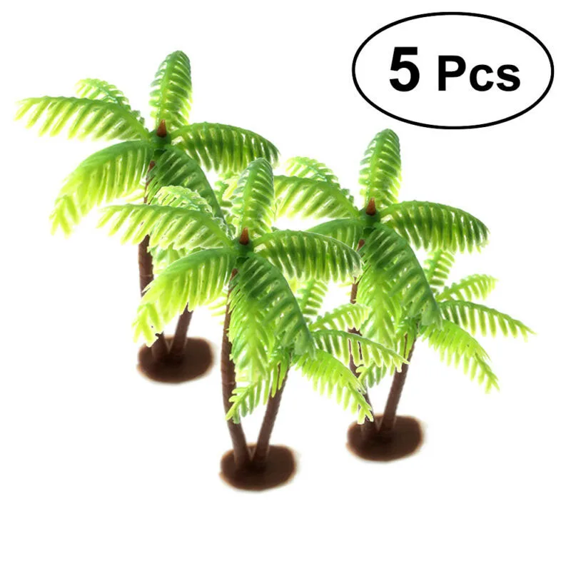 

5Pcs Artificial Miniature Palm Trees Scenery Layout Model Plastic Tree Train Coconut Rainforest Toys For Ho Train Layout
