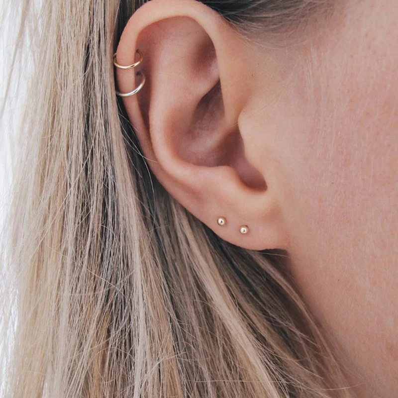 Promotional cheap stud earrings women 3MM round ball stainless steel 14k gold stud small earings studded mini 
Promotional cheap stud earrings women 3MM round ball stainless steel 14k gold stud small earings studded mini