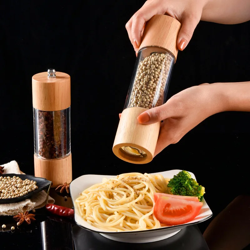 

Manual Wooden Salt Pepper Mill Grinder Seasoning Muller Cooking Tools Kitchen Accessories Cookware Spice Milling Gadget