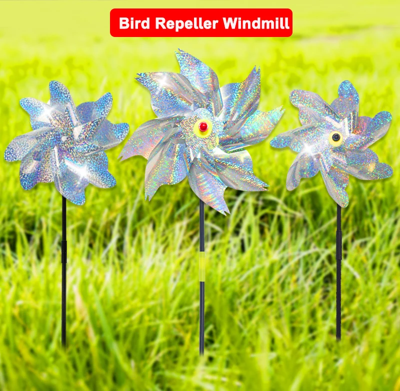 Серебряная Светоотражающая ветряная мельница против птиц, отражающая ветряная мельница, пугающие птицы, пугающие голубей, уличное украшение для сада, лужайки 
Серебряная Светоотражающая ветряная мельница против птиц, отражающая ветряная мельница, пугающие птицы, пугающие голубей, уличное украшение для сада, лужайки