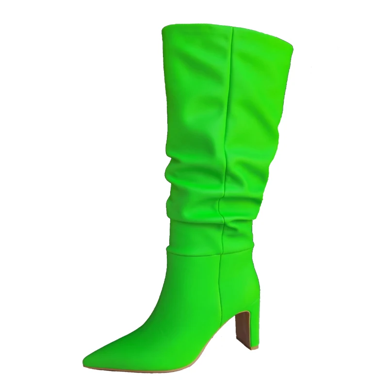 Premium Leather Women's Pleated Boots New Autumn Winter Thick High Heel Pointed Toe Party Shoes Black Green Rose Red Big Size
Premium Leather Women's Pleated Boots New Autumn Winter Thick High Heel Pointed Toe Party Shoes Black Green Rose Red Big Size